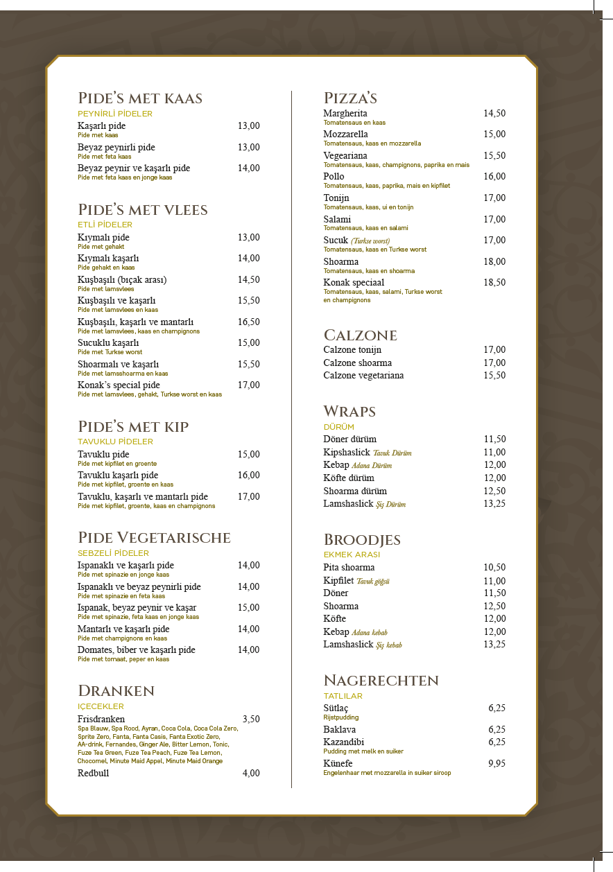 Menu Kaart 3